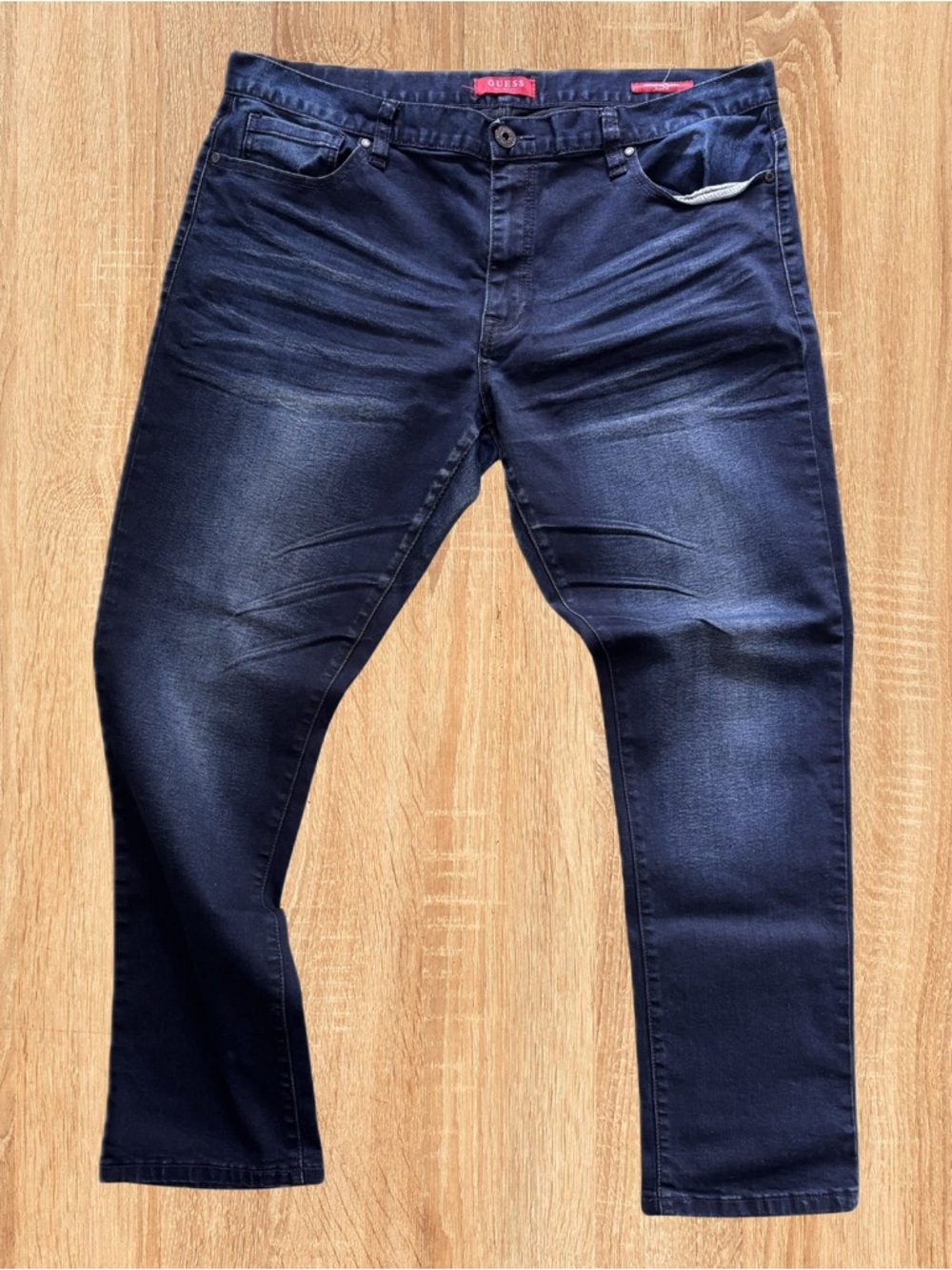 GUESS Men’s Navy Slim Straight Jeans